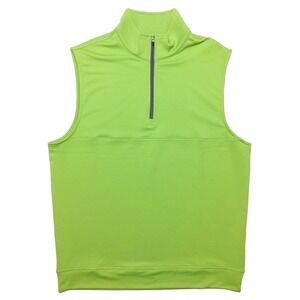DUNNING‎ GOLF 1/2 Zip Performance Vest Pullover Lime Green Medium M